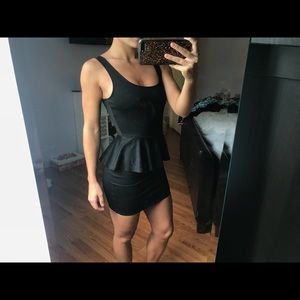 Black Peplum Mini Dress